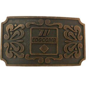 Vintage Edgcomb Metals Brass Belt Buckle